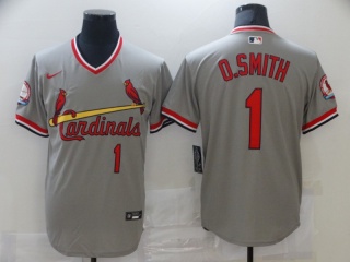 Nike St. Louis Cardinals #1 Ozzie Smith Pullover Jersey Grey