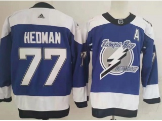 Adidas Tampa Bay Lightning #77 Victor Hedman Retro Jersey Blue
