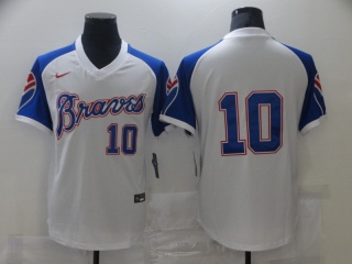 Nike Atlanta Braves #10 Chipper Jones Pullover Jersey White/Blue