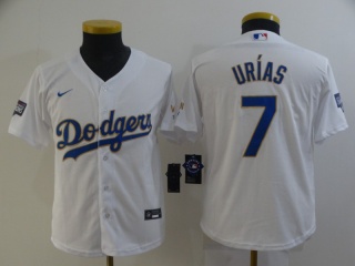 Youth Nike Los Angeles Dodgers #7 Julio Urias 2021 Gold Program Jersey White/Gold