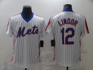Nike New York Mets #12 Francisco Lindor Pullover Jersey White