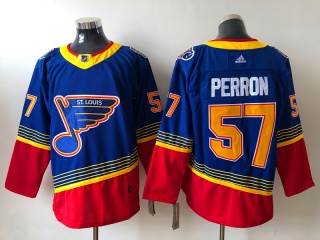 Adidas St.Louis Blues #57 David Perron Retro Jersey Blue