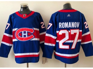 Adidas Montreal Canadiens #27 Alexander Romanov Retro Jersey Blue