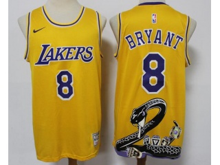 Los Angeles Lakers #8 Kobe Bryant  With Snake Jersey Yellow