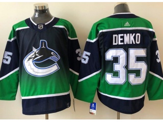 Adidas Vancouver Canucks #35 Thatcher Demko Retro Jersey Blue 