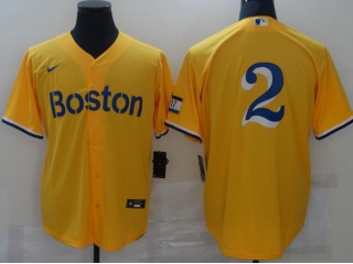 Nike Boston Red Sox #2 Cool Babse Jersey Yellow