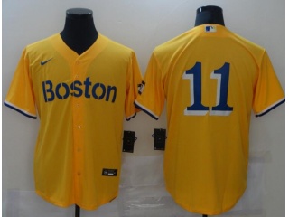Nike Boston Red Sox #11 Cool Babse Jersey Yellow