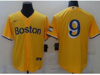 Nike Boston Red Sox #9 Cool Babse Jersey Yellow 