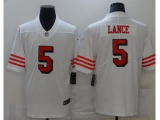 San Francisco 49ers #5 Trey Lance Color Rush Vapor Limited Jersey White 