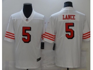 San Francisco 49ers #5 Trey Lance Color Rush Vapor Limited Jersey White