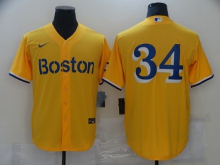 Nike Boston Red Sox #34 Cool Babse Jersey Yellow