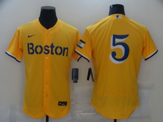 Nike Boston Red Sox #5 Flex Base Jersey Yellow