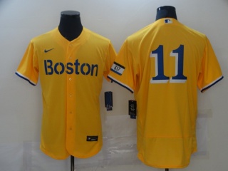 Nike Boston Red Sox #11 Flex Base Jersey Yellow