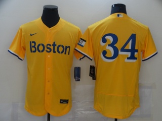 Nike Boston Red Sox #34 Flex Base Jersey Yellow