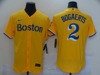 Nike Boston Red Sox #2 Xander Bogaerts Flex Base Jersey Yellow