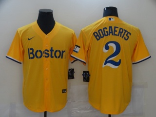 Nike Boston Red Sox #2 Xander Bogaerts Cool Base Jersey Yellow