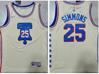 Nike Philadelphia 76ers #25 Ben Simmons 2021 Earned Jersey Cream