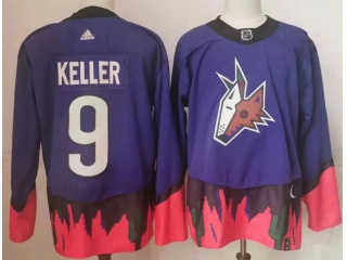 Adidas Phoenix Coyotes #9 Clayton Keller Retro Jersey Purple