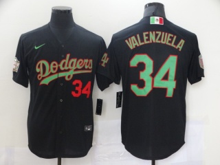 Nike Los Angeles Dodgers #34 Fernando Valenzuela Jersey Black Mexico