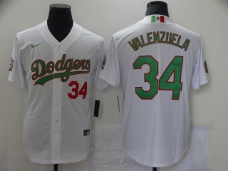 Nike Los Angeles Dodgers #34 Fernando Valenzuela Jersey White Mexico