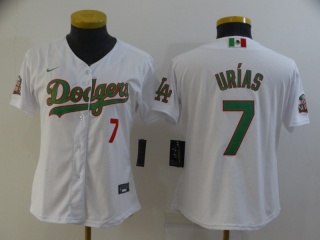 Woman Nike Los Angeles Dodgers #7 Julio Urias Jersey White Mexico