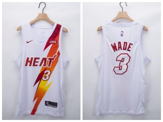 Nike Miami Heat #3 Dwyane Wade 2021 Fashion Jersey White