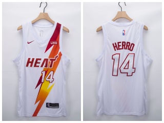 Nike Miami Heat #14 Tyler Herro 2021 Fashion Jersey White