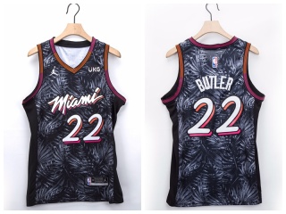 Jordan Miami Heat #22 Jimmy Butler 2021 Fashion Jersey Gray