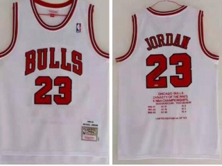 Chicago Bulls #23 Michael Jordan 1991-1993 Champions Jerseys White