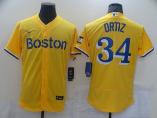 Nike Boston Red Sox #34 David Ortiz Flex Base Jersey Yellow