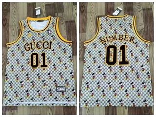 Gucci #01 Number Mickey Mouse Jersey White