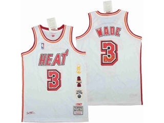 Miami Heat #3 Dwyane Wade Retirement Throwback Jersey White