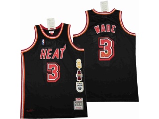 Miami Heat #3 Dwyane Wade Retirement Throwback Jersey Black