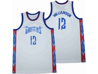 Zion Williamson #12 Spartanburg Griffins Day High School Basketball Jersey White