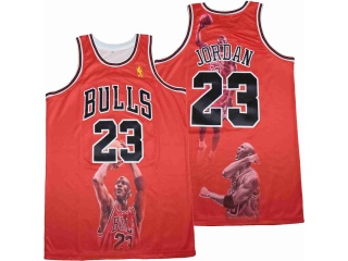 Chicago Bulls #23 Michael Jordan Portrait Jersey Red