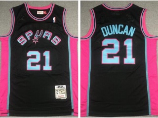 San Antonio Spurs #21 Tim Duncan Throwabck Jersey Black