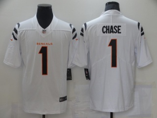 Cincinnati Bengals #1 Ja’Marr Chase 2021 Vapor Limited Jersey White