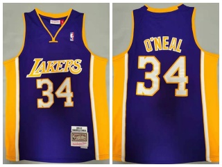 Los Angeles Lakers #34 Shaquille O'Neal 1999-00 Jersey Purple