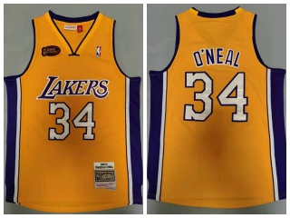 Los Angeles Lakers #34 Shaquille O'Neal 2003-04 Jersey Yellow