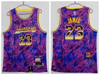 Los Angeles Lakers #23 Lebron James King James MVP Jersey Purple