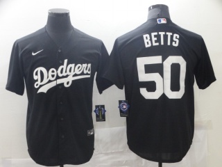 Nike Los Angeles Dodgers #50 Mookie Betts Cool Base Jersey Black