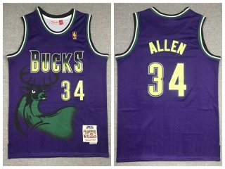 Nike Milwaukee Bucks #34 Allen Iverson 1996-97 Reload Hardwood Classics Jersey Purple