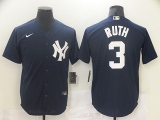 Nike New York Yankees #3 Babe Ruth Cool Base Jersey Navy Blue