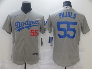 Nike Los Angeles Dodgers #55 Albert Pujols Flexbase Jersey Gray Dodgers