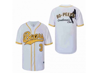 Bo-Peep's #3 Bad News Bears Baseball Jersey White