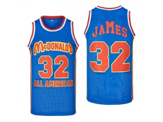 Lebron James #32 McDonald's All American Jersey Blue
