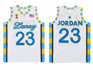 Michael Jordan #23 Laney High School Basketball Jersey White with All American SYL Patch