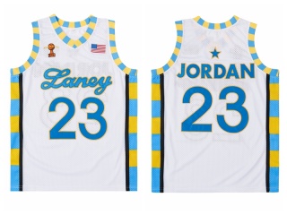 Michael Jordan #23 Laney High School Basketball Jersey White with All American SYL Patch 