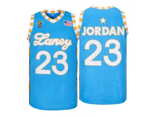 Michael Jordan #23 Laney High School Basketball Jersey Blue with All American SYL Patch