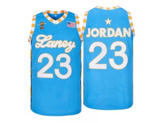 Michael Jordan #23 Laney High School Basketball Jersey Blue with All American SYL Patch 